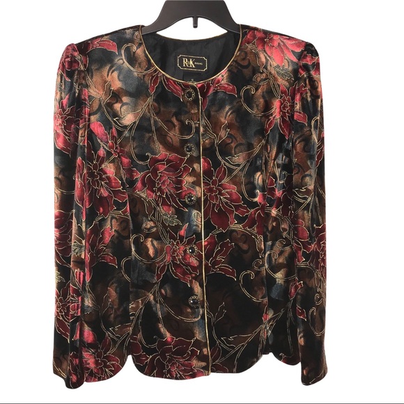 Vintage Velvet Etched Fancy Floral Jacket - Picture 10 of 10